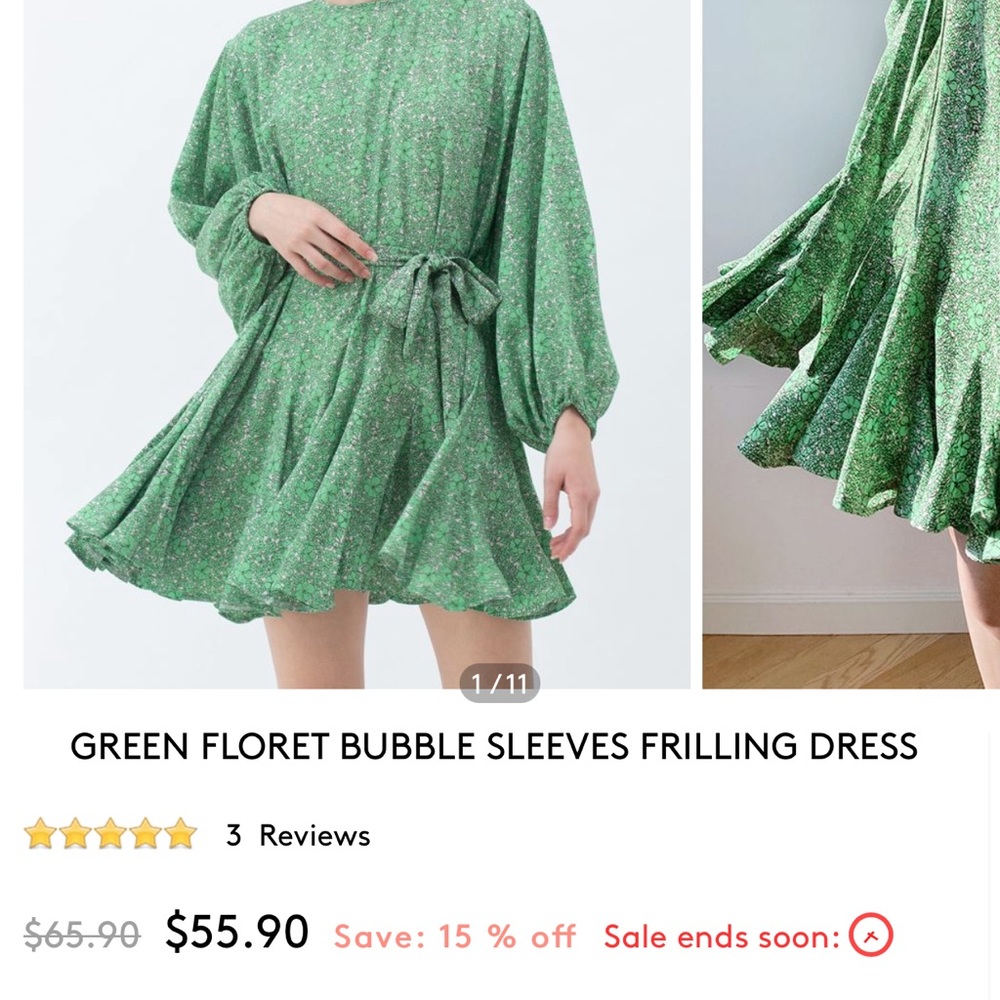 Green floral dress